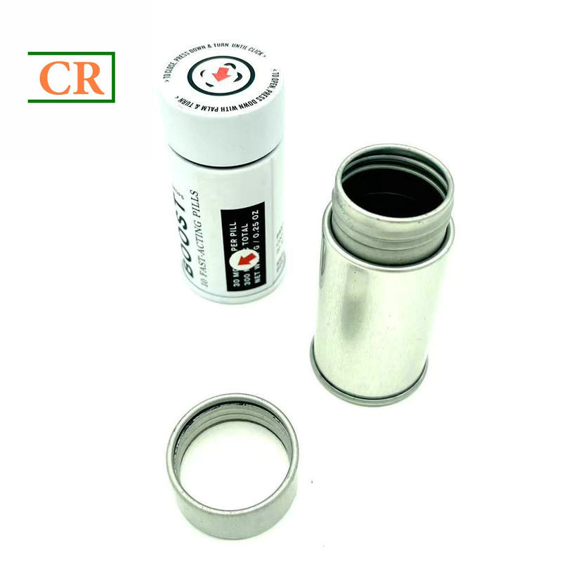 Original Small Round Child Proof Tin Can