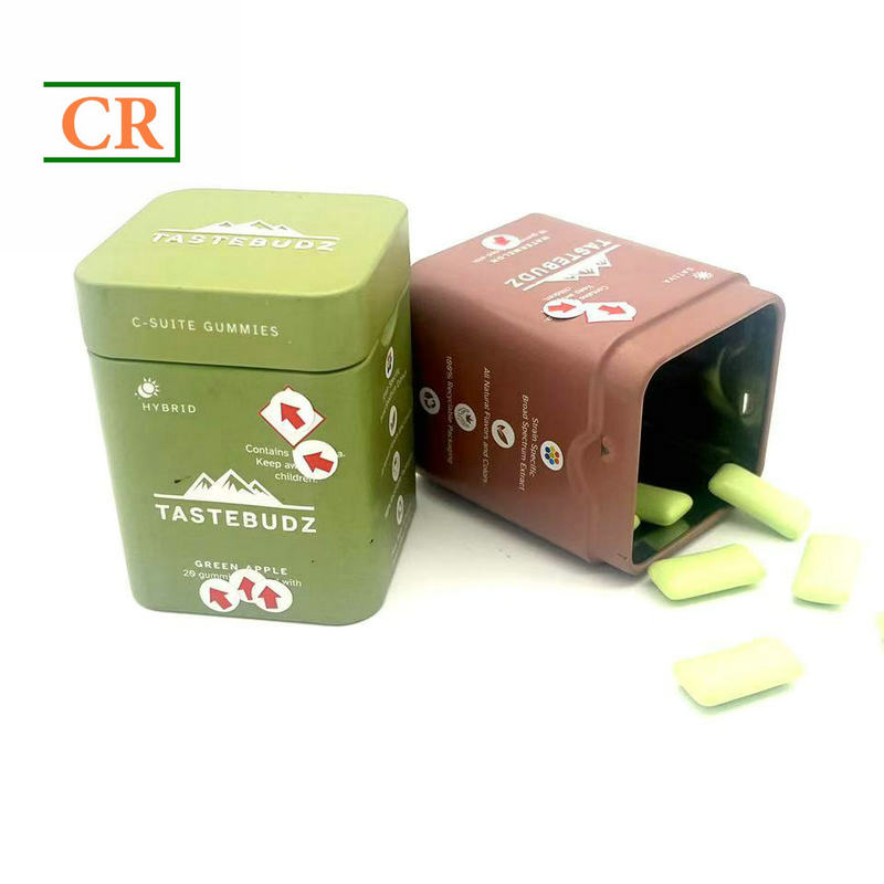 Airtight Square Child Resistant Tin Box 2.08×2.08 Inches