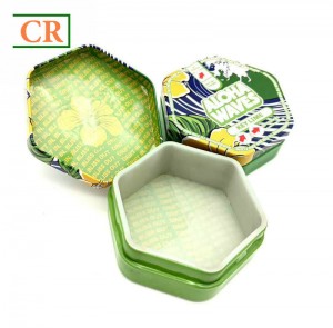 airtight hexagonal tin box