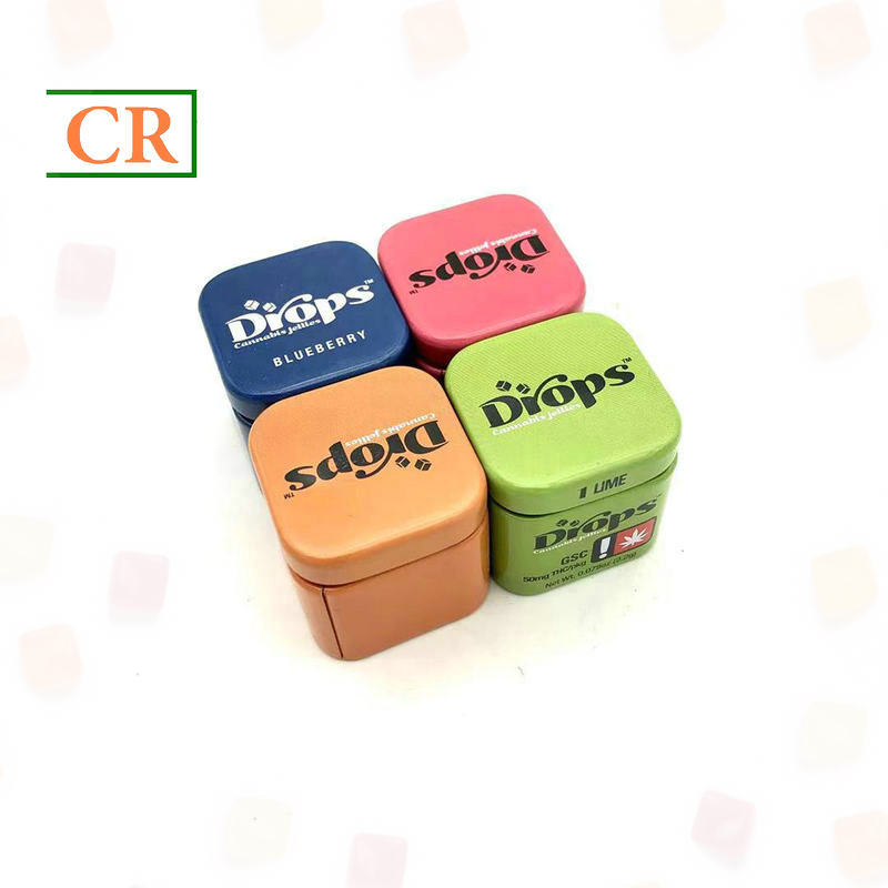 Small Child Resistant Tin Cube for Jellies 1.25×1.25 Inches
